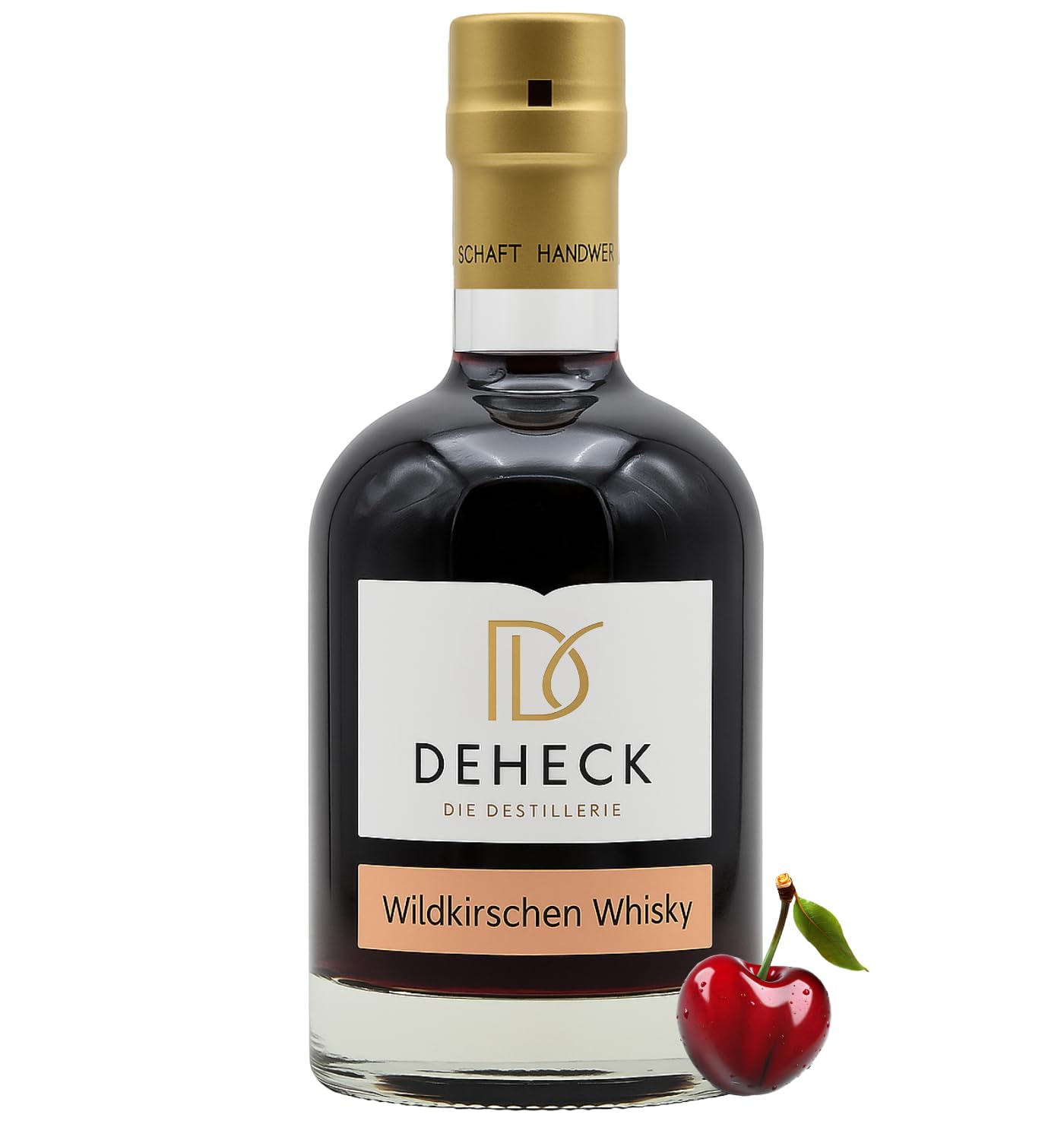 Deheck Wildkirschlikör mit Whisky 30% Vol. | Süße Note von Kirsche gepaart mit Whiskey I Premium Likör aus Rheinhessen I 0,5l