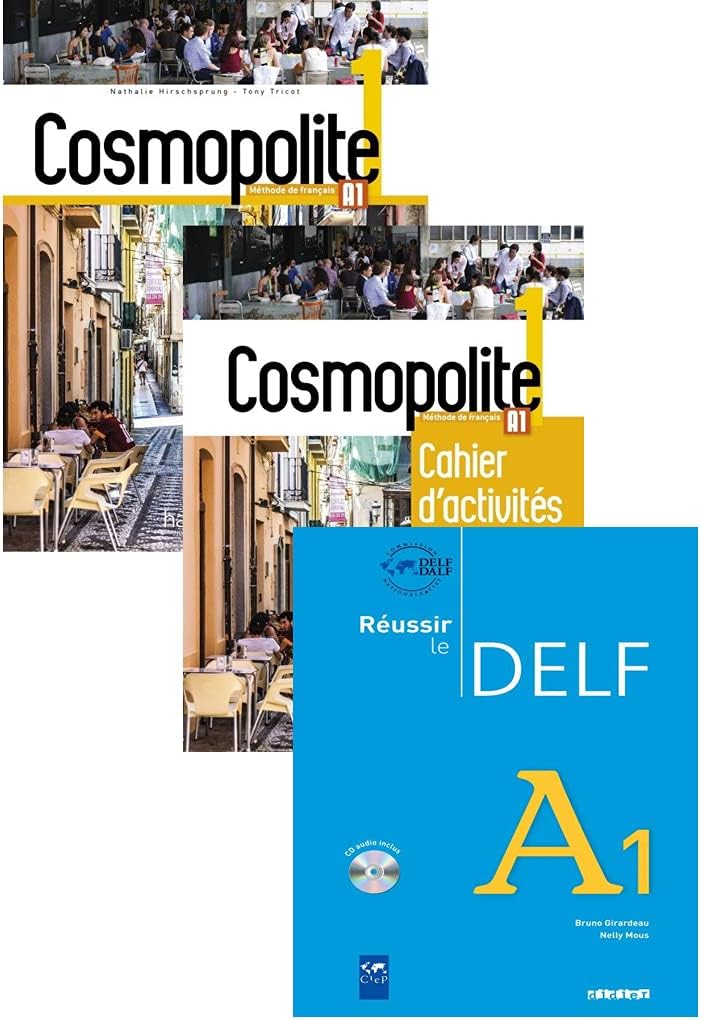 Cosmopolite 1-A1 Textbook with DVD +Workbook+ Delf A1 Livre Audio Downloadable (3 Book Set) Paperback – 1 January 2017