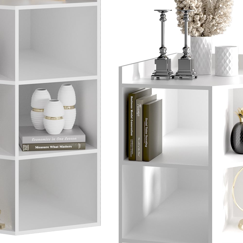 Vicco Scaffale angolare Elina, Bianco, 60 x 80 cm, per conservare ed esporre libri o oggetti decorativi