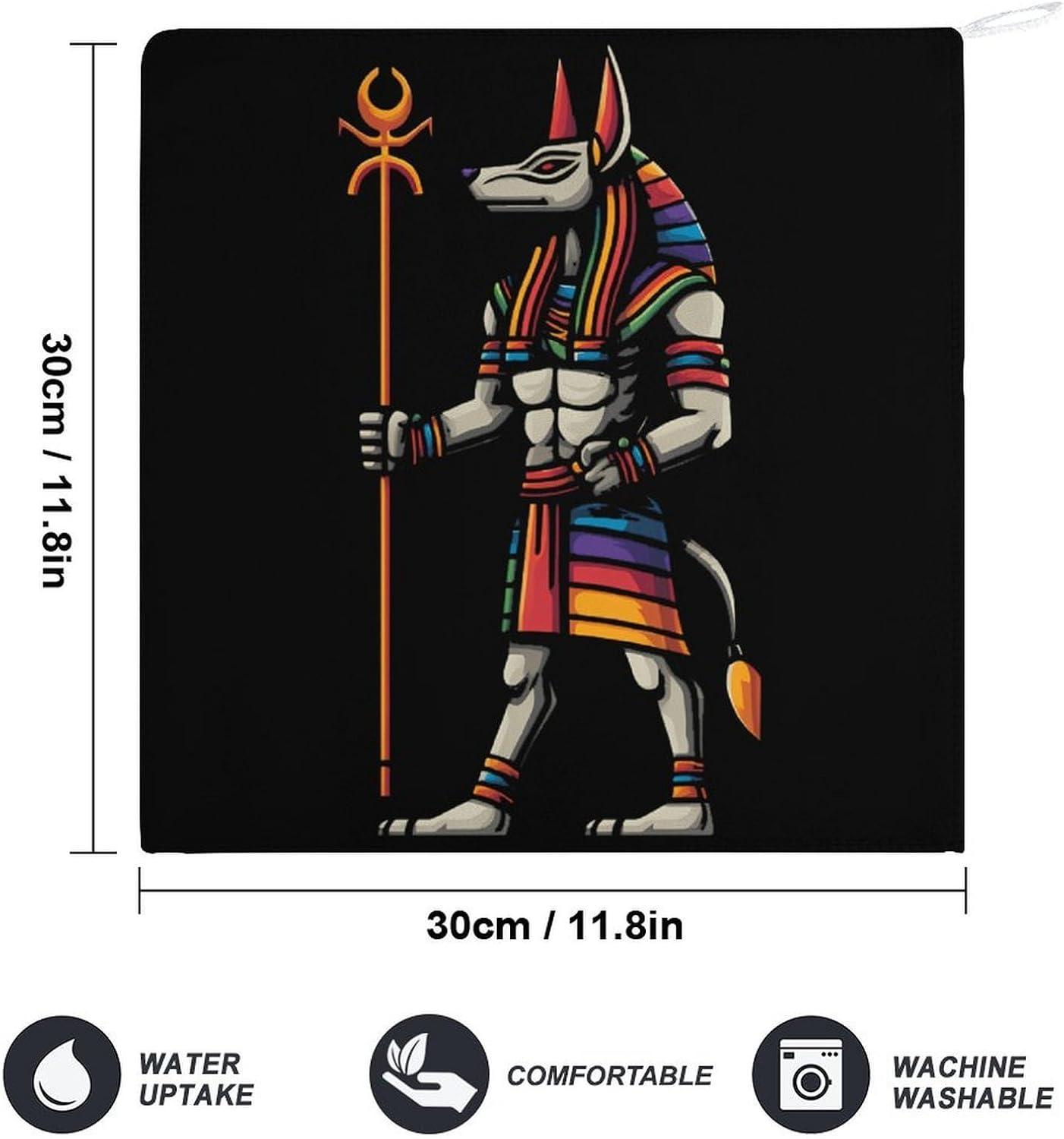 Egyptian Anubis Symbol Guardian Hand Towels for Bathroom Handkerchief | Absorbent,with Hanging Loop,Kitchen Towels,for Home Hotel,Soft