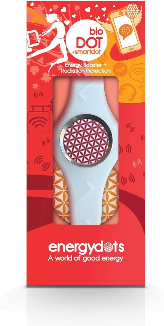 bioBAND + smartDOT - Personal EMF Radiation Protection + Device Protection for Mobiles, Laptops, Wi-Fi Routers by energydots (White, Large)