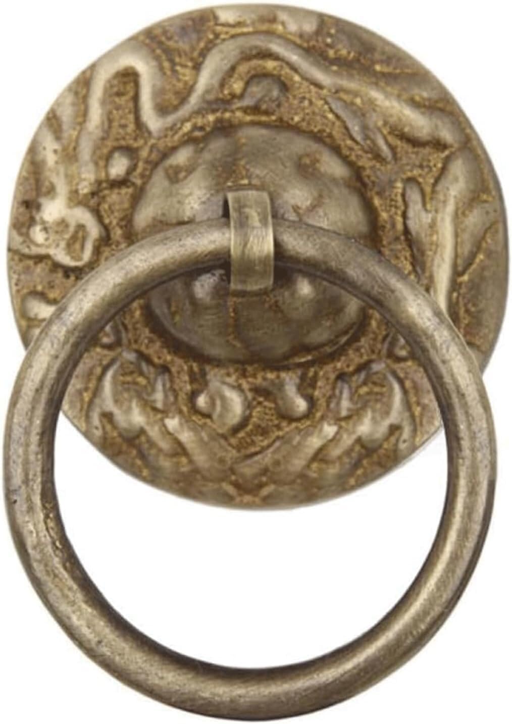 Antique Copper Dragon Pattern Door Knocker - Round Classic Door Handle for Front Door, Vintage Bronze Ring Design, Elegant Home Decor Accent