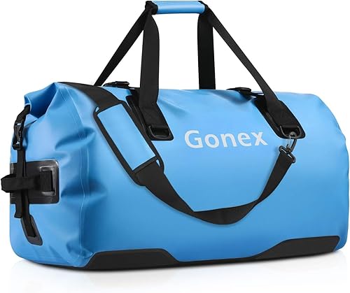 Gonex Bolsa de lona impermeable extra grande de 40 L, 60 L, 80 L, bolsa de lona seca de viaje, bolsa resistente con correas y asas duraderas para