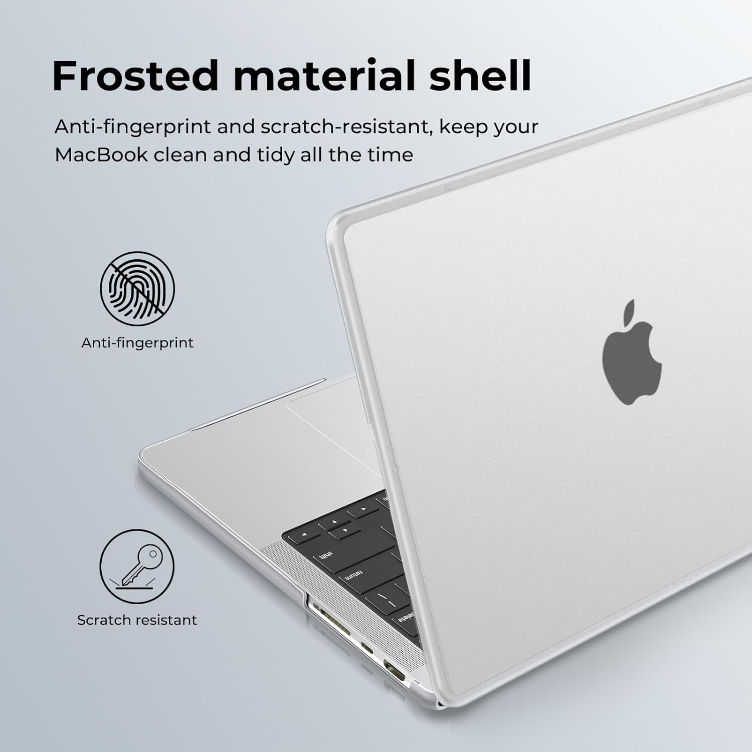 BlueSwan Anti-Cracking Hard Shell Case Compatible with MacBook Pro 14-inch M5 2026 2025-2021 Release M4 M3 M2 M1 Pro/Max Chip, Anti-Fingerprint Soft TPU Bumper, Frosted White - Image 6