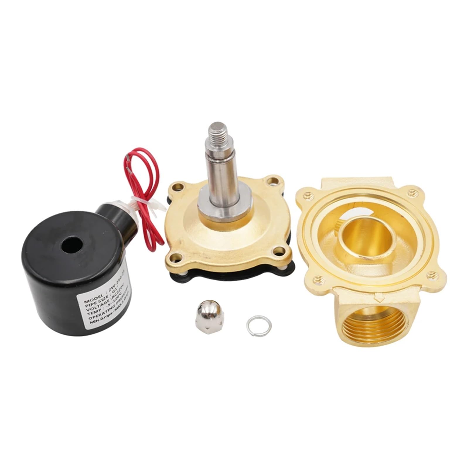 G 1/8"1/4" 3/8" 1/2" 3/4" 1" 1-1/4" 1-1/2" 2" Elektrisches Magnetventil, Normalerweise Geschlossen, Pneumatisch Fit For Wasser, Öl, Luft, AC220V DC12V24V(1/2",DC 12V_NBR)