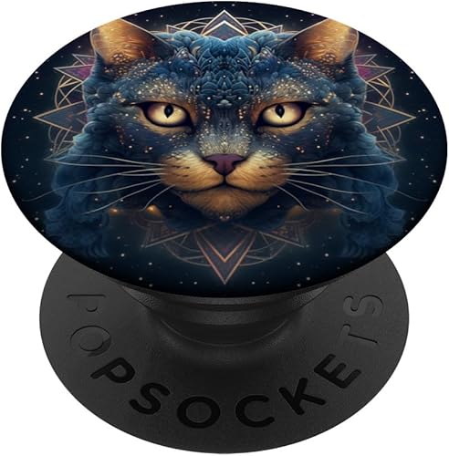 Cosmic Cat Face PopSockets PopGrip intercambiable