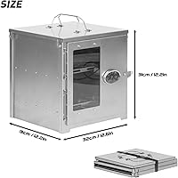 Vista 3 de POMOLY Horno de campamento de 12.6 pulgadas de alto con parrilla de 2 niveles, horno de titanio portátil con termómetro para hornear, calefacción