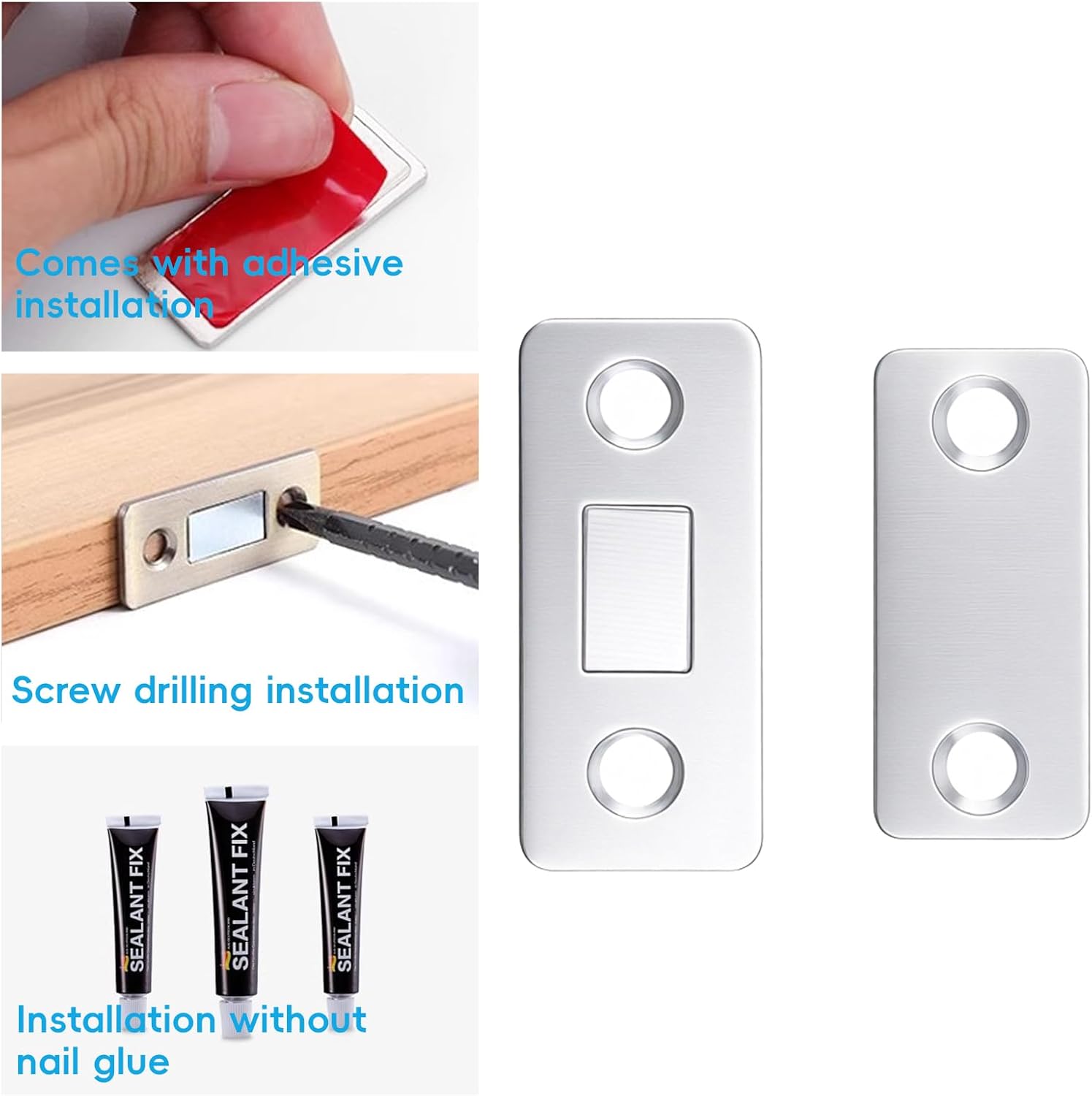 12 Pieces Door Magnets, Magnetic Clasps, Narrow Cabinet Magnets for Cabinet Doors, Magnetic Door Locks, Door Magnetic Closer, Cupboard Magnetic Closer, Sliding Door Lock Magnetic Locks