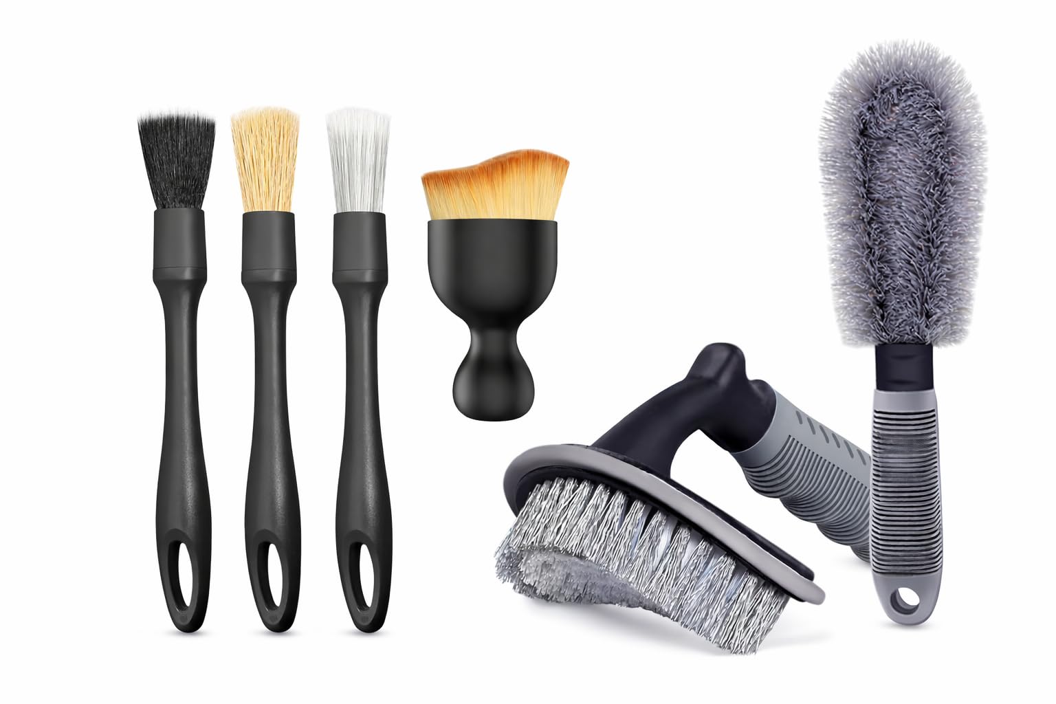 Car Detailing Brush Kit (6 Pcs) | Drill Brush Attachments Set for Cleaning | Soft Nylon & Wire Brushes for Wheel, Tire, Interior, Carpet & Auto Detailing | Power Scrubber for Vehicles, Bathroom & Home-image-29