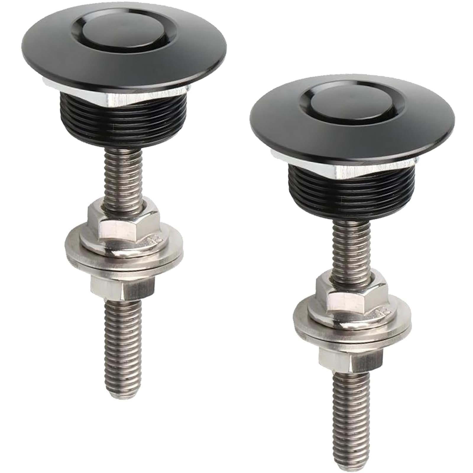 Lot de 2 vis à dégagement rapide - Fermeture rapide - En aluminium - En alliage d'aluminium - Pour capot de moteur - Bouton pression - Clip de pare-chocs