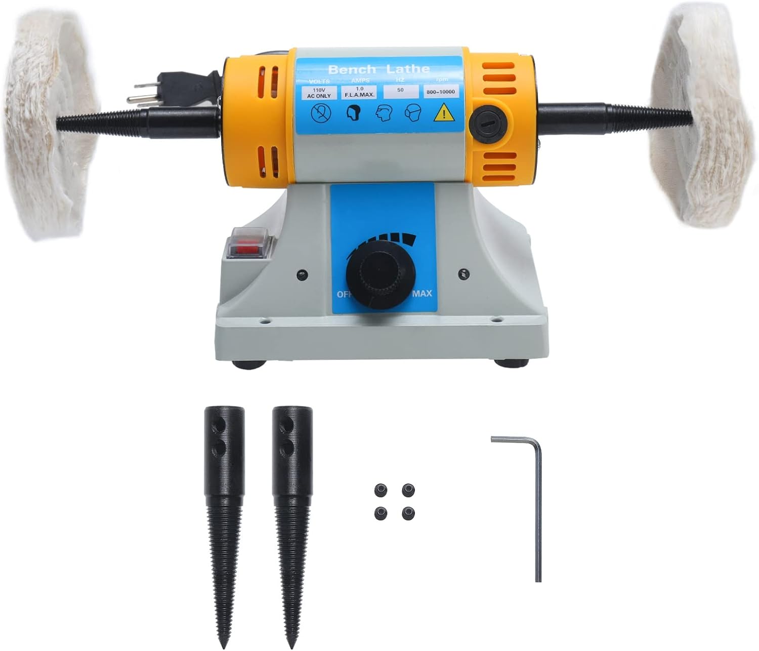 YaeTek 41/4" Bench Lathe Buffer Polisher Electric Benchtop Jewelry