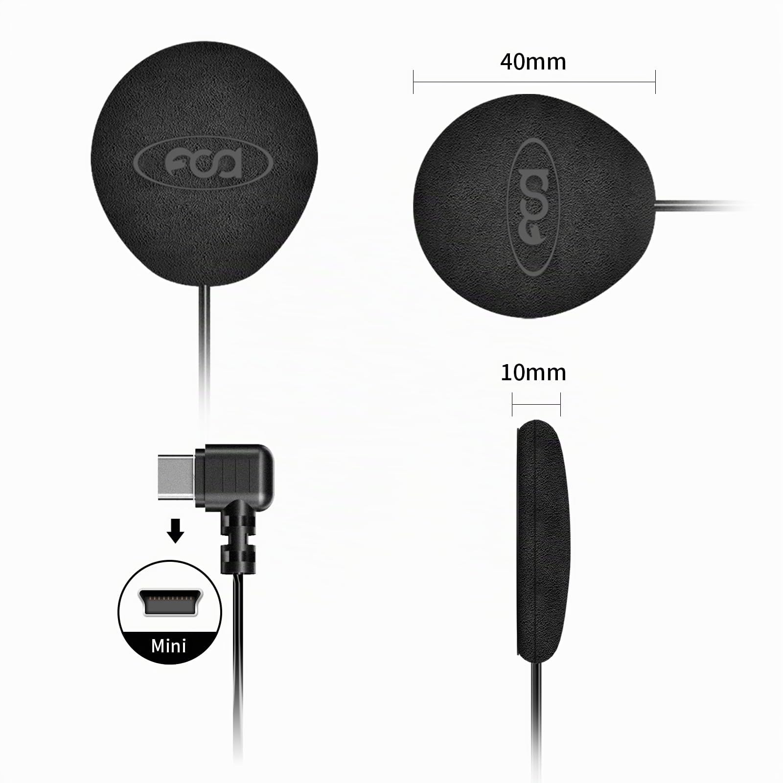 Fodsports HRSQS FOD Système Audio Haut-Parleur et Micro pour FX8 Pro/Air | 1 microphone flexible, 1 microphone miniature, haut-parleur 40 mm