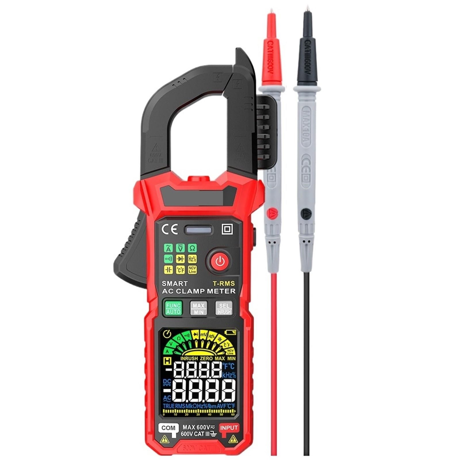 Multimetro digitale professionale con pinza amperometrica, multimetro digitale a vero valore efficace, gamma automatica, tester di tensione NCV CC/CA, voltmetro, multitester intelligente(GD166A)