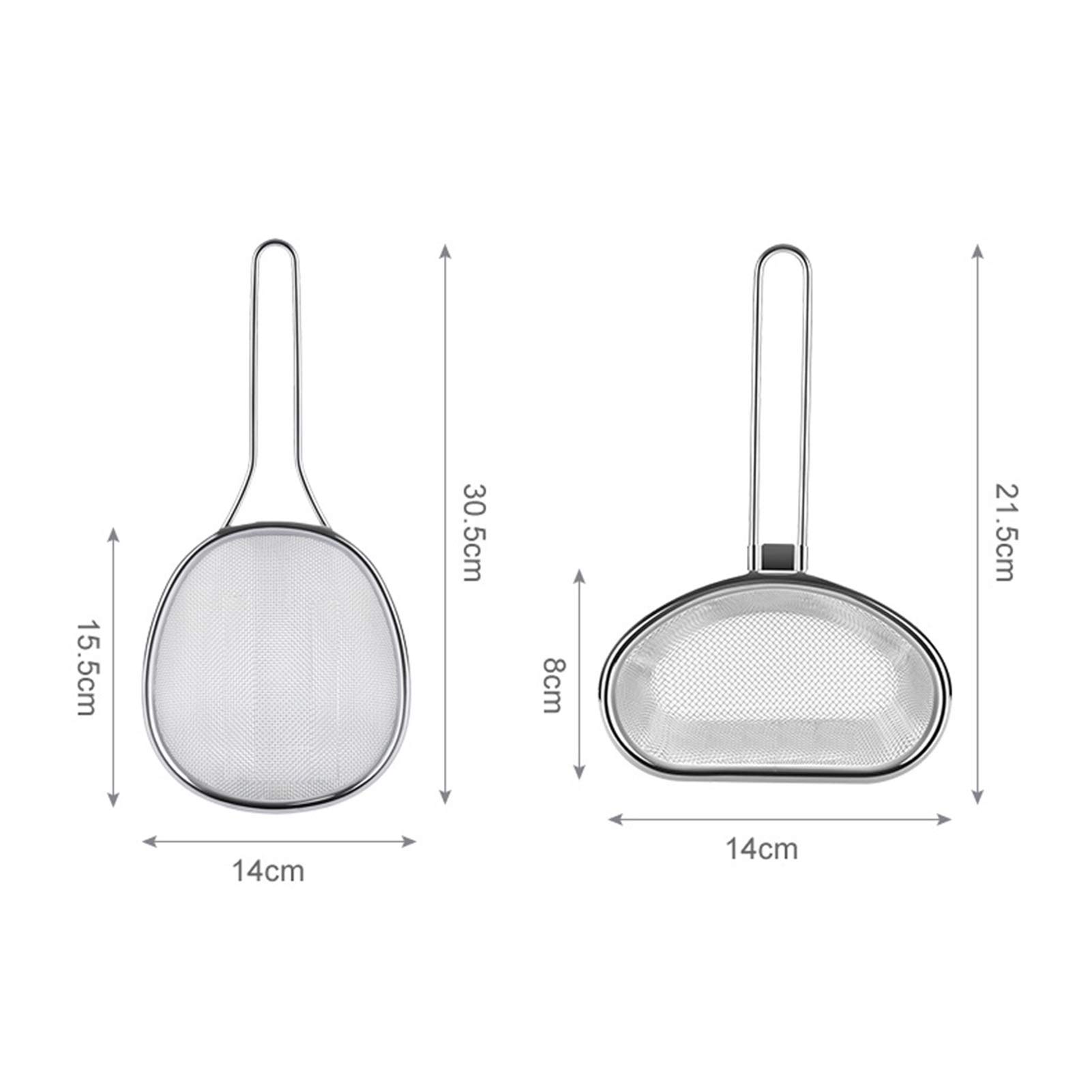 Schaumlöffel Sieb Schöpfkelle Premium-Edelstahl-Mesh-Mesh-Sieb mit Griffgriff feines Mesh-Lebensmittelsieb Küchengeschenk-Küchenversorgung mit breitem Ohrdesign Schaum Abseihlöffel (Color : A)