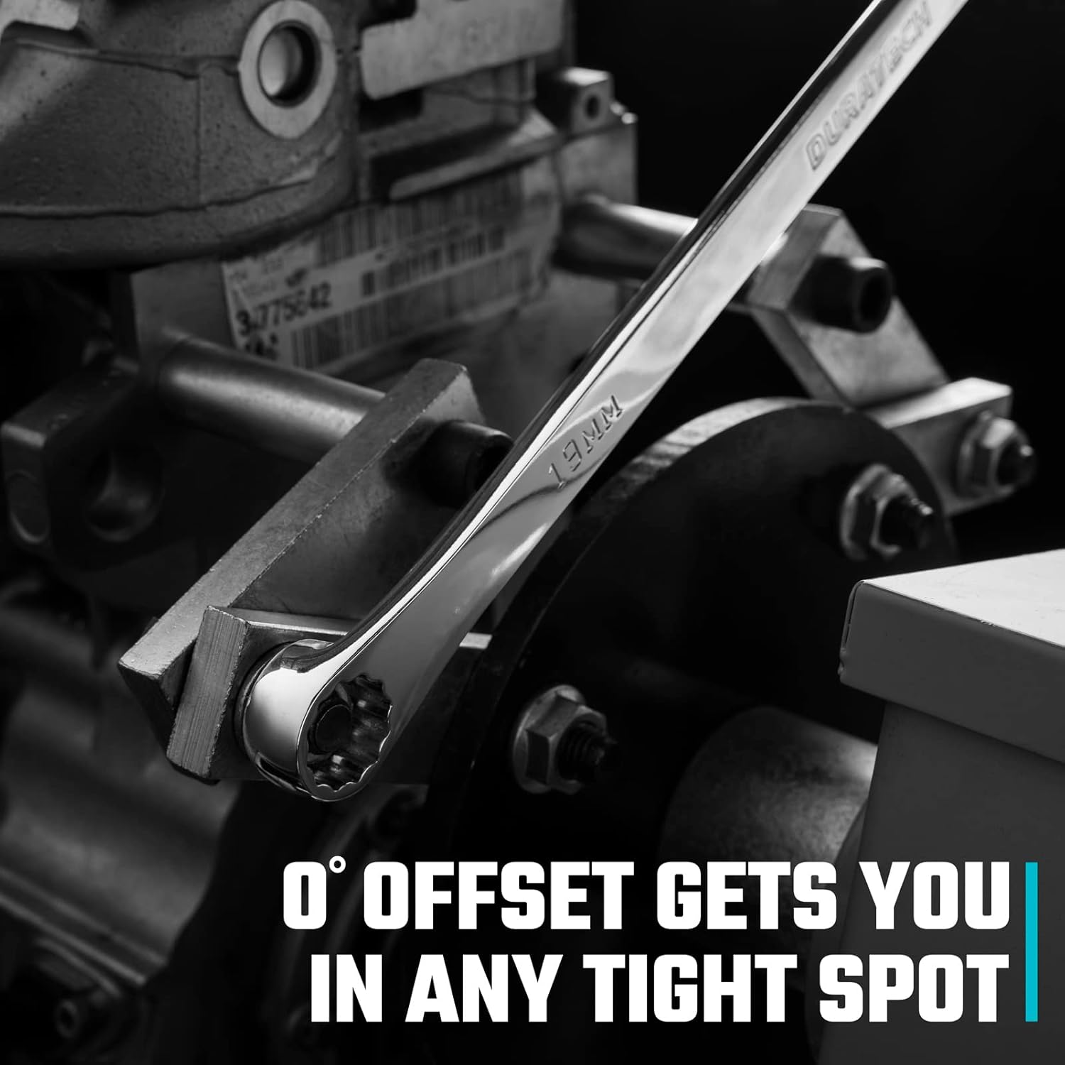 DURATECH 5 Pc Double Offset Box End Reversible Ratcheting Wrench Set&5-Piece 0 Degree Offset Extra Long Wrench Set