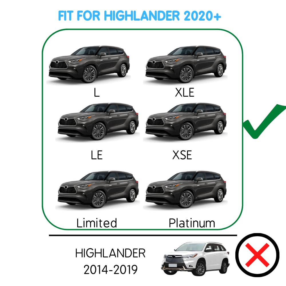 Titopena Running Board Fit for Toyota Highlander UX70 2020-2024 2025 L LE XLE XSE Limited Platinum Side Steps