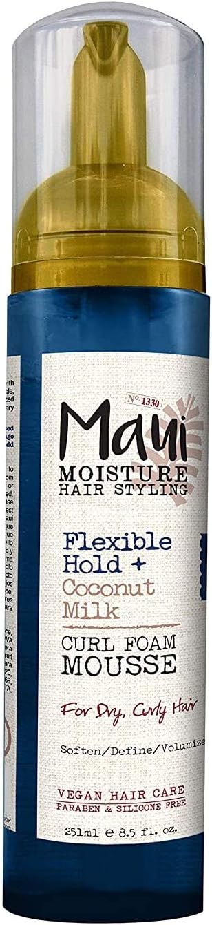 Maui MoistureCoconut Milk Curl Foam Mousse 8.5 Ounce (251ml) (Pack of 2)