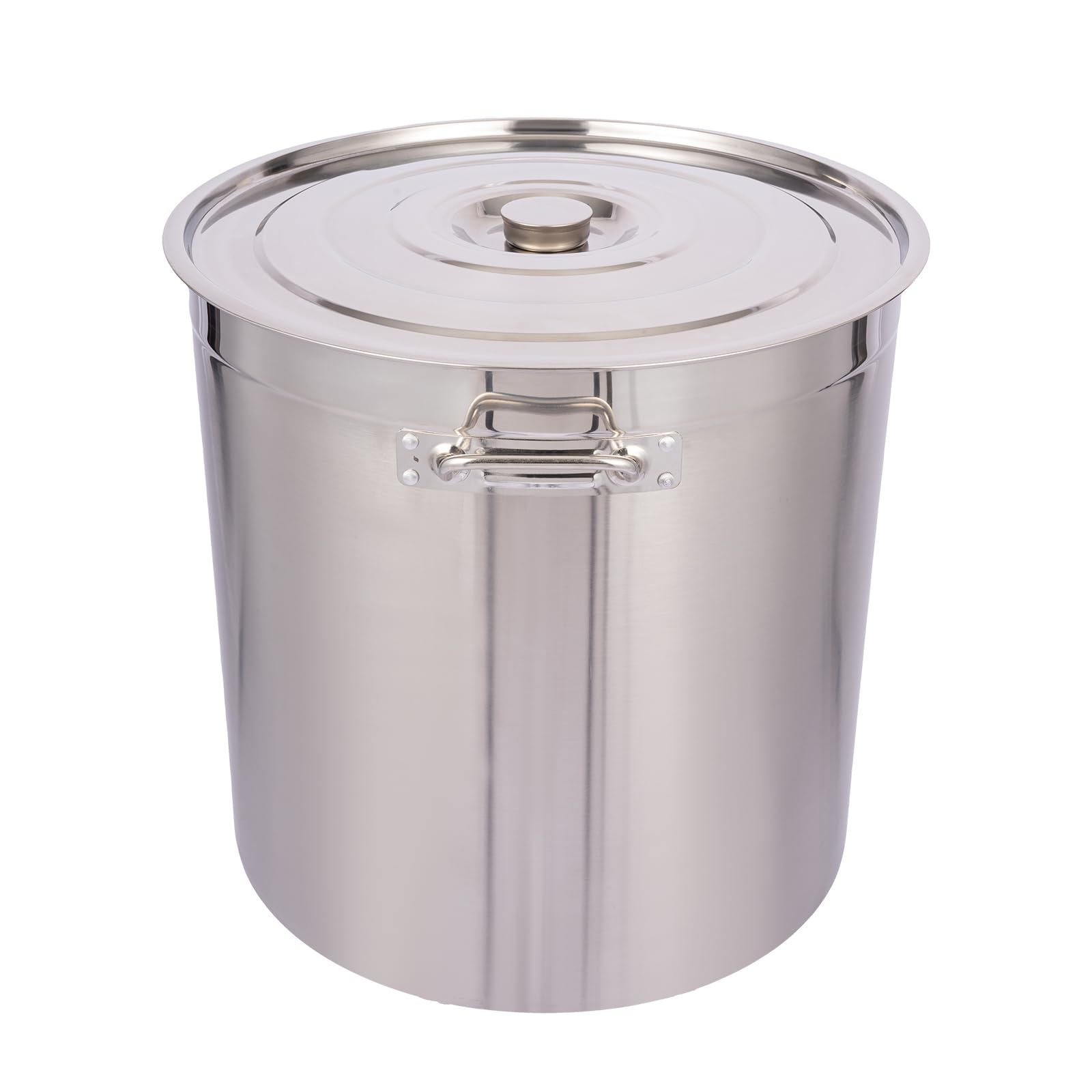 Olla de acero inoxidable 50/70/90L, sopera plateada con tapa, adecuada para cocinar, asar y mantener caliente en cocinas de gas y de inducción
