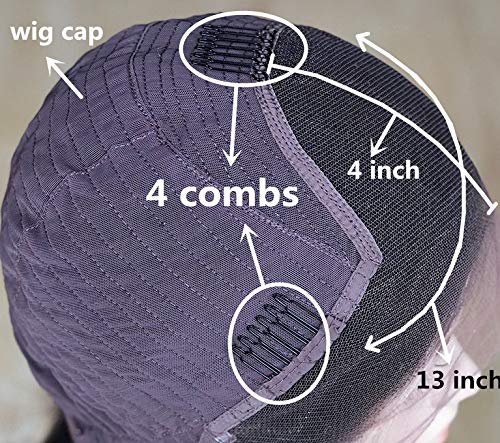 Miniatura 2 de Peluca de encaje frontal de 13 x 4, densidad del 150 %, flequillo de aire, pelucas cortas de color natural, pelucas de cabello humano brasileño para