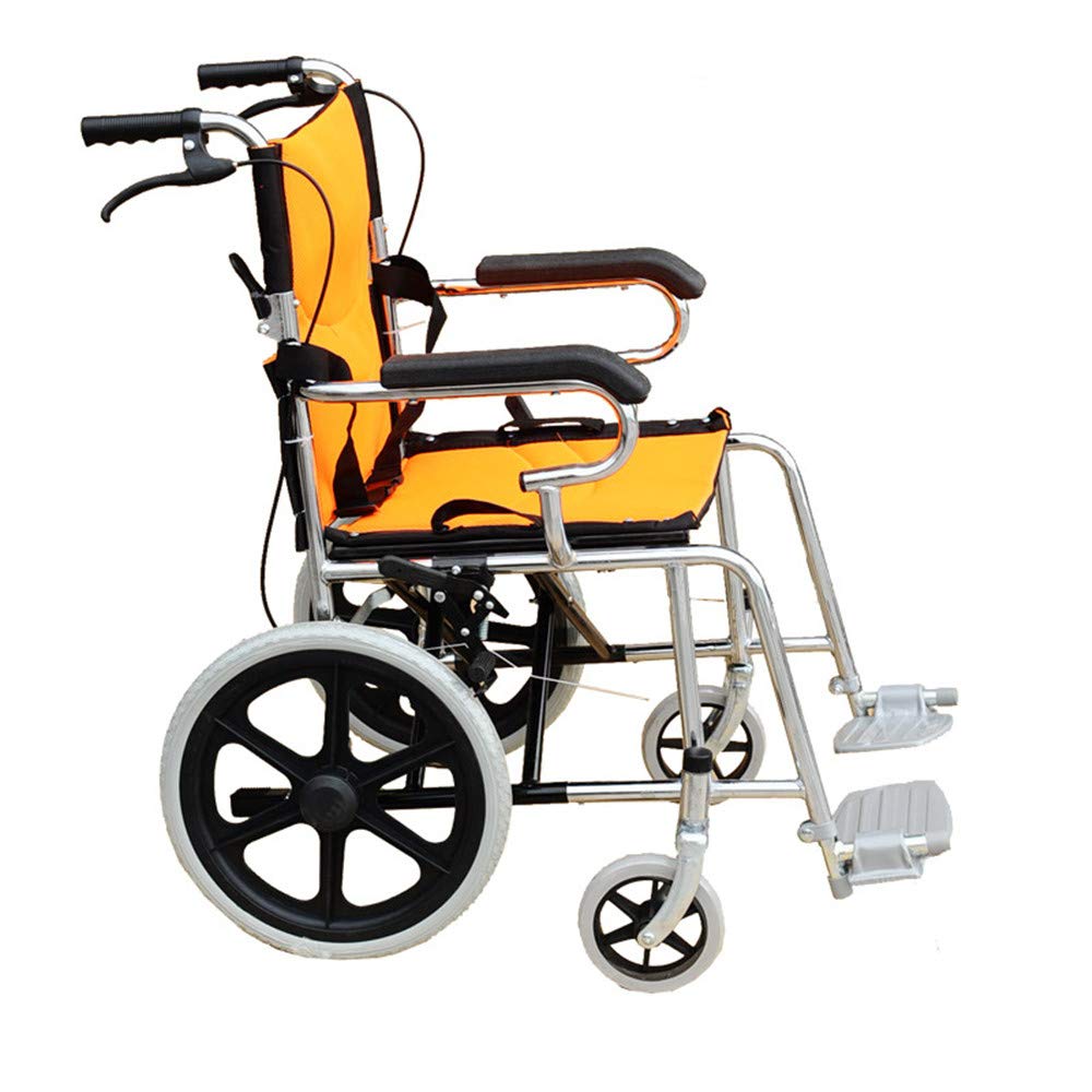 Silla de Ruedas Plegable, Silla de Ruedas Plegable Ligera Aluminio Silla de Ruedas autopropulsada de Transporte de 11 kg, Tela Oxford Transpirable y Tubo de Acero galvanizado.