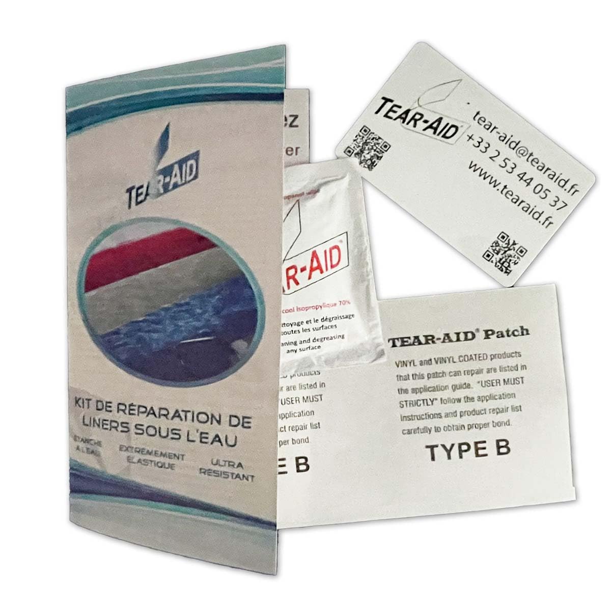 Kit Riparazione New Plast TP003 Per Piscine Interrate E Fuori Terra, Con Pezze In Poliestere E Colla Speciale Per Riparazioni Sott'acqua