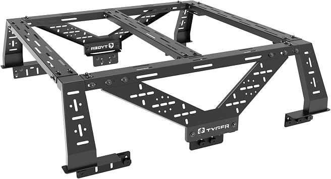 Tyger Auto Plate Style Overland Bed Rack for Mid-Size Pickup Trucks | Compatible with Tacoma, Ranger, Gladiator, Colorado, Canyon See Image for Size Chart | TG-BK2U55347