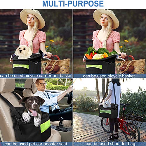 J&C Dog Bicycle Carrier Basket Bag for Small Dog or Cat,Pet Carrier Cage Booster Seats,Comfy & Padded Shoulder Strap… - Image 7