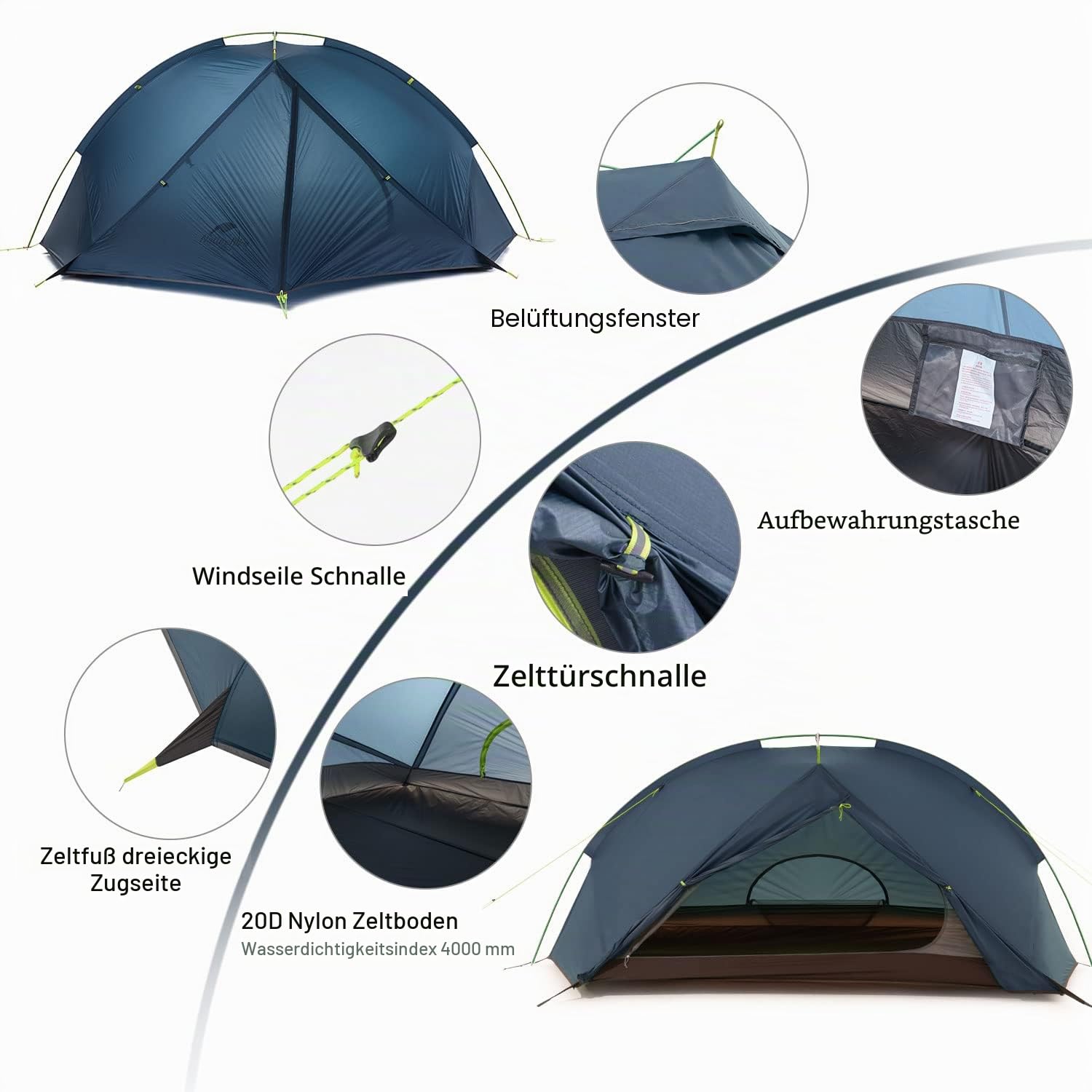 Naturehike Tagar Ultralight Backpack Tent One Level Cycling Tent for 1/2 Person Sports & Outdoors