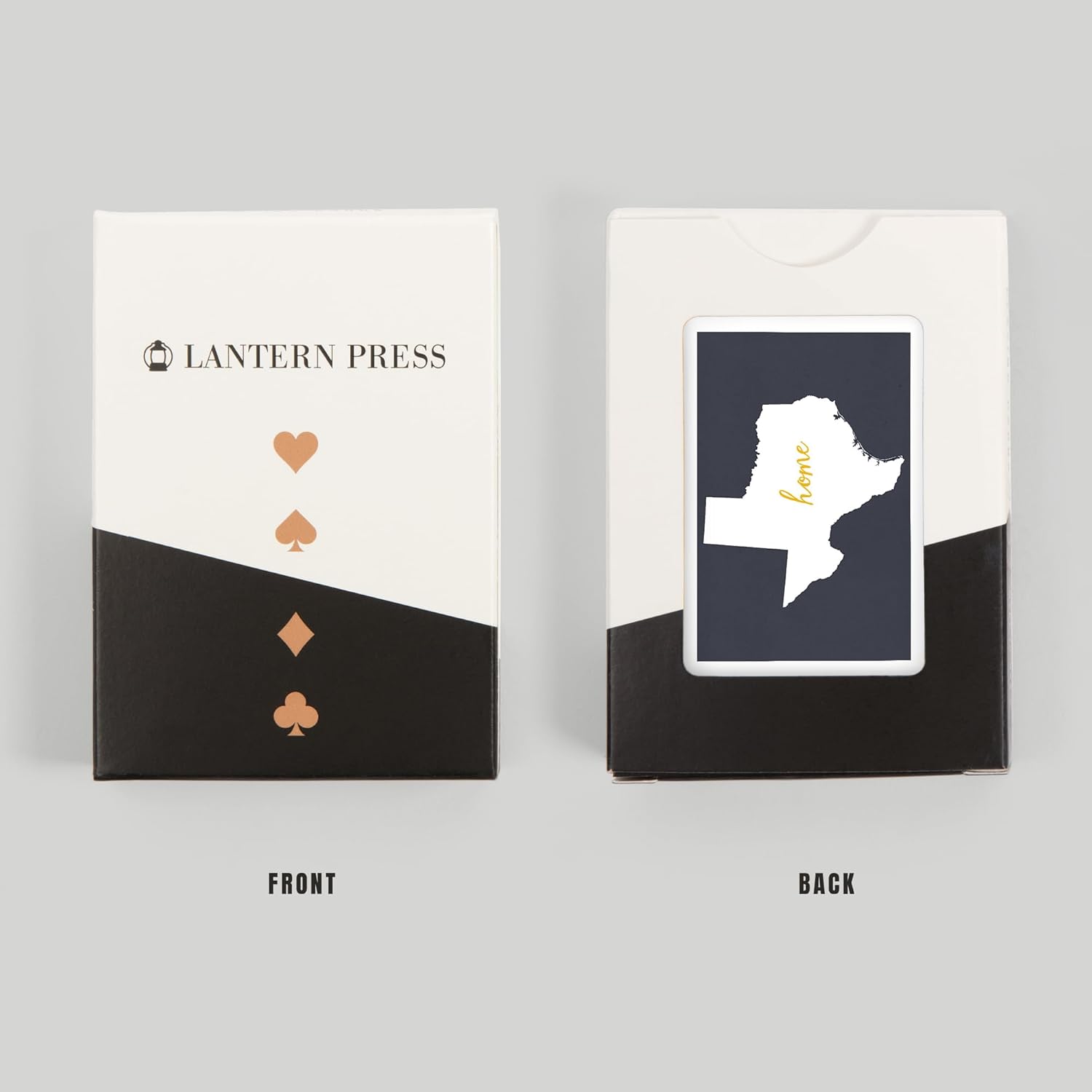 Lantern Press Texas, Home State, White on Gray, 52 Playing Cards for Adults, Poker Size Card Deck