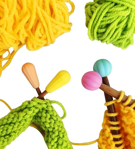 Miniatura 3 de 12 tapones de aguja de tejer de cuentas coloridas, protectores de punta de aguja de silicona, bonitos protectores de punto pequeños para tejer,