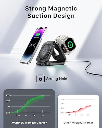 Miniatura 2 de Cargador plegable magnético 3 en 1 para Apple, estación de carga 3 en 1 para viajes