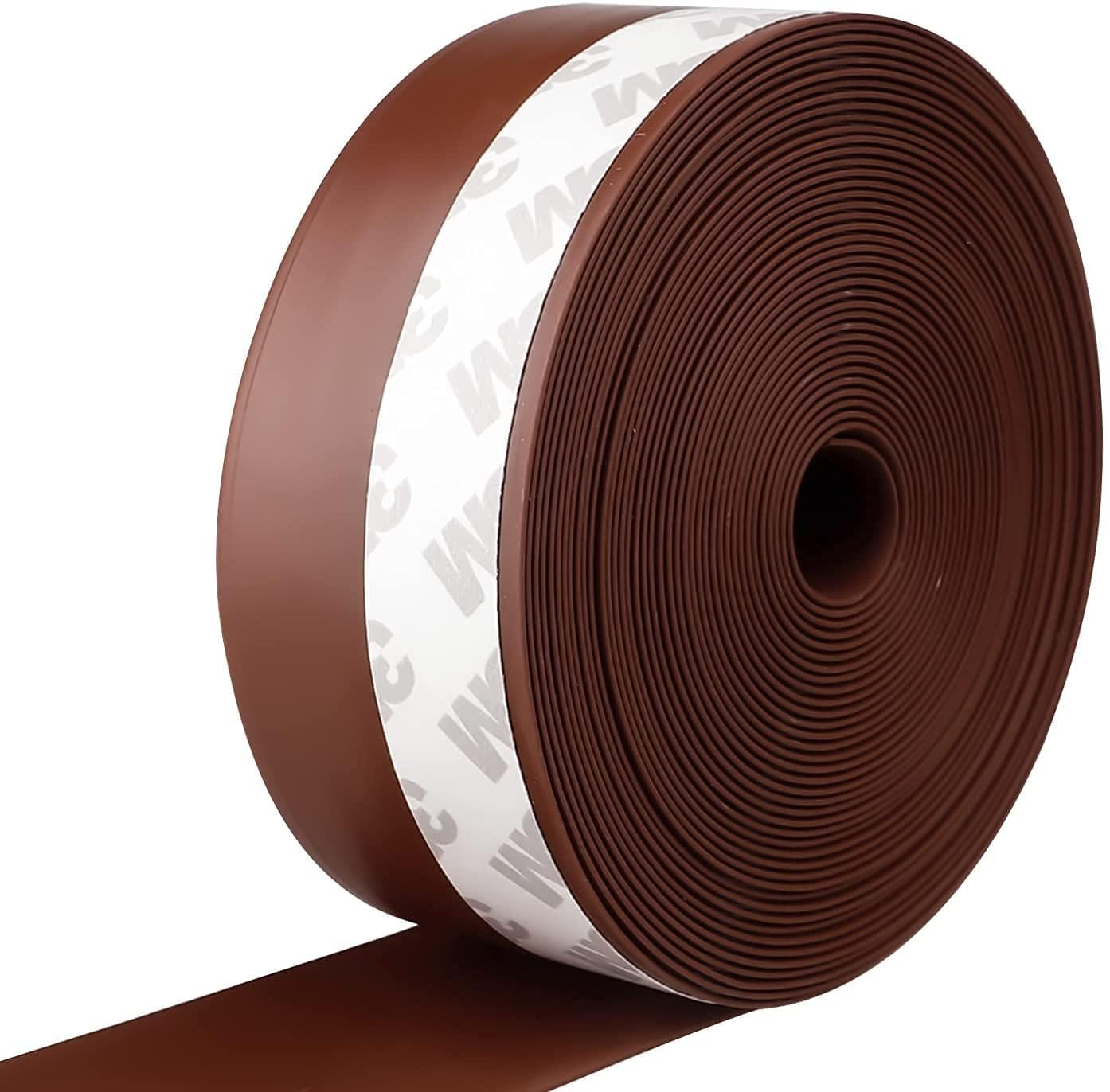 MASTANO 10 fit Flexible Weather Stripping PVC Door Draft Guard Sealer, Sealing Strip for Doors with Adhesive Tape (Brown)