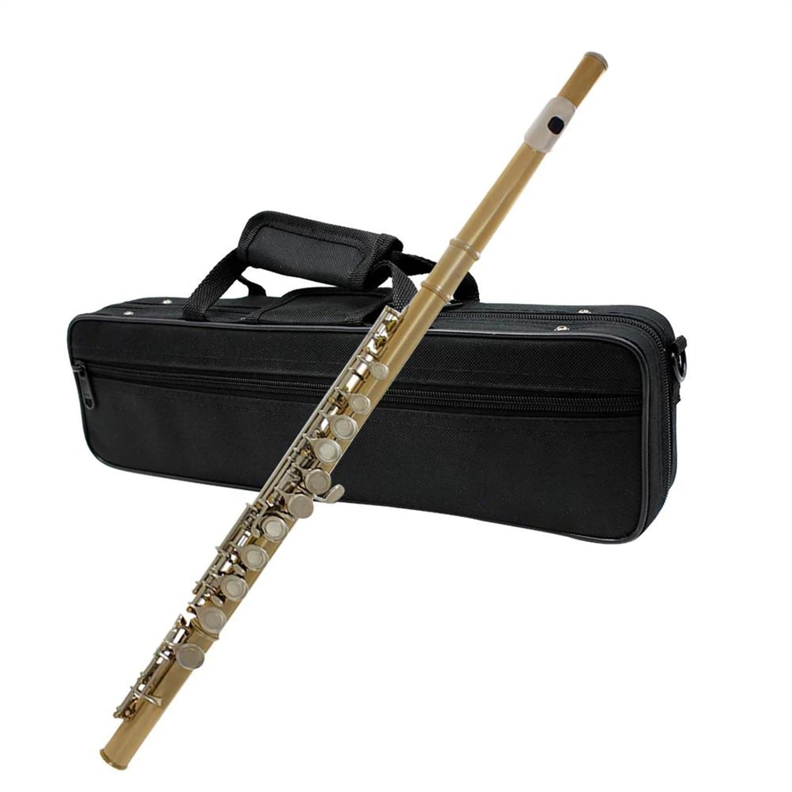 Flauta de concierto profesional con 16 agujeros cerrados, flauta con llave C, caja de flauta, guantes de tela Flauta Travesera Kit