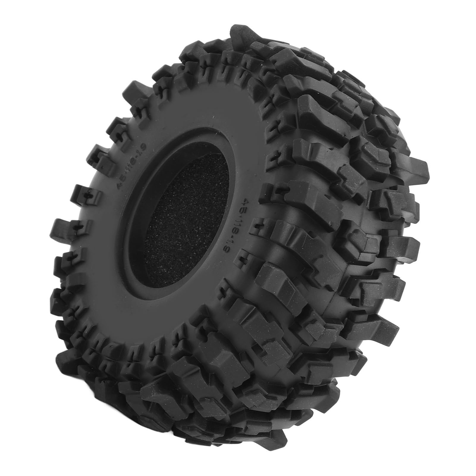 Dilwe Pneu de Voiture télécommandé, 4 Pièces Pneus sur Chenilles RC de 1,9 Pouces Pneus en Caoutchouc avec Insert en Mousse pour Voiture sur Chenilles 1/10 RC SCX10