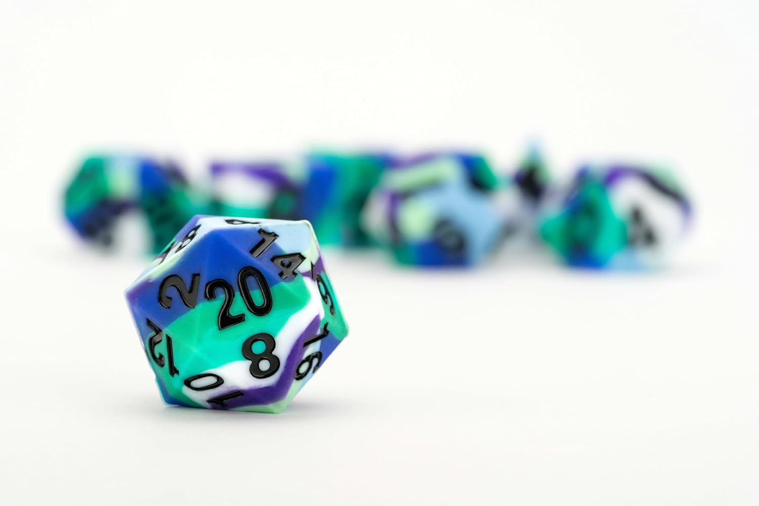 FanRoll 16mm Pride Sharp Edge Silicone Rubber Poly Dice Set: Gay Men