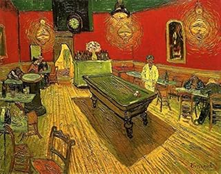 Wieco Art The Night Cafe in the Place Lamartine in Arles Classic Canvas Prints Wall Art by Van Gogh Famous Abstract Oil Paintings Reproduction Framed Artwork Picture for Kitchen Home Office Decoration
