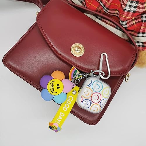 Miniatura 8 de Funda compatible con AirPods de tercera generación, funda transparente y suave de TPU de dibujos animados 3D con diseño de cara sonriente 3D para