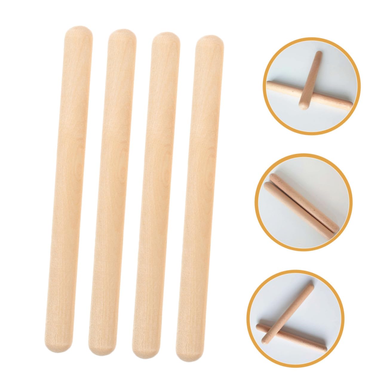 Bastoncini Ritmici per Giochi Musicali Educativi Sicuri in Legno Bordi Arrotondati 32 Pezzi Ragazzo Ragazza Indoor e Outdoor