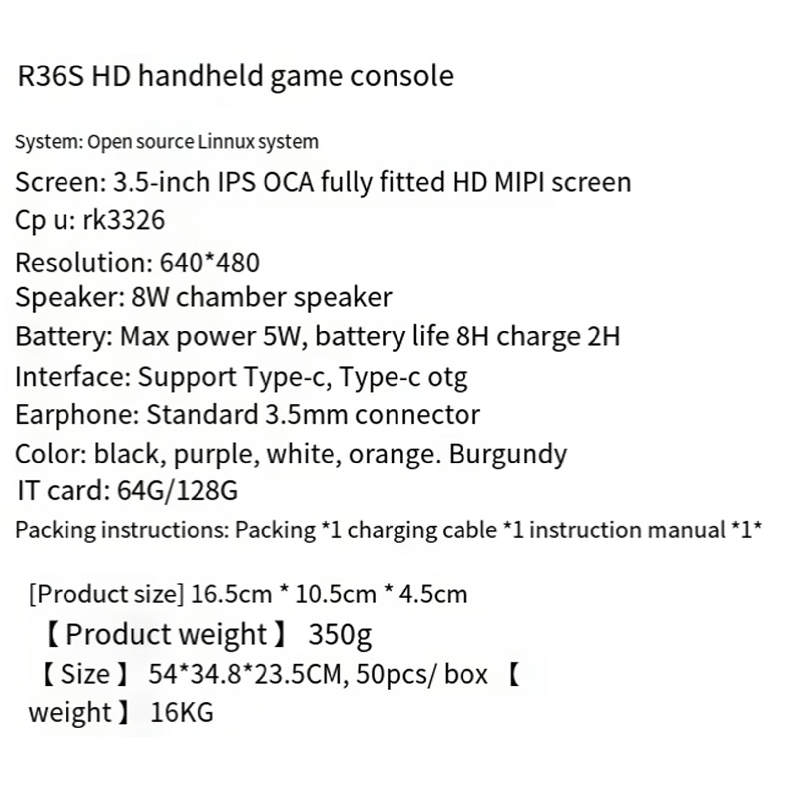 keyboy, 2025 New Keyboy Game Console R36S, k36 handheld game console, 3.5-Inch IPS Screen, Portable Handheld Mini Retro Game Console, Support HDMI and TV Output (Purple,128G+32G)