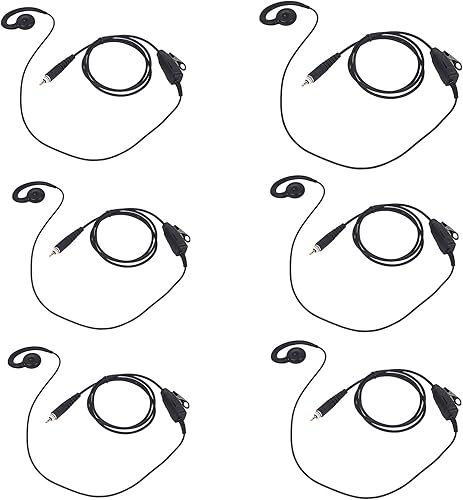 Pdflie Auriculares con cable Clp-e compatibles con Motorola clp 1010e 1080e clp1010e clp1080e radio bidireccional (C Swivle, 6 unidades)
