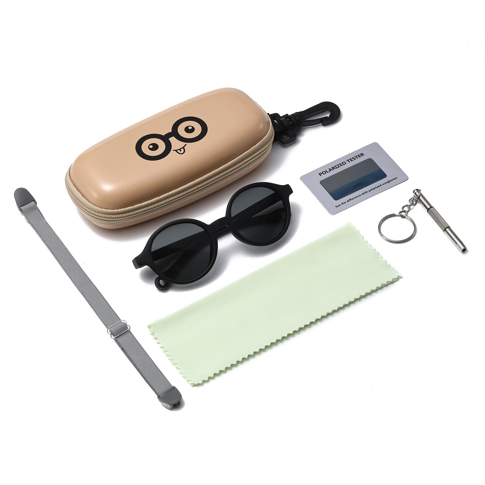 Gafas de sol para niños de 0 a 36 meses, 1 año, montura negra/gris, 0-36 Monate