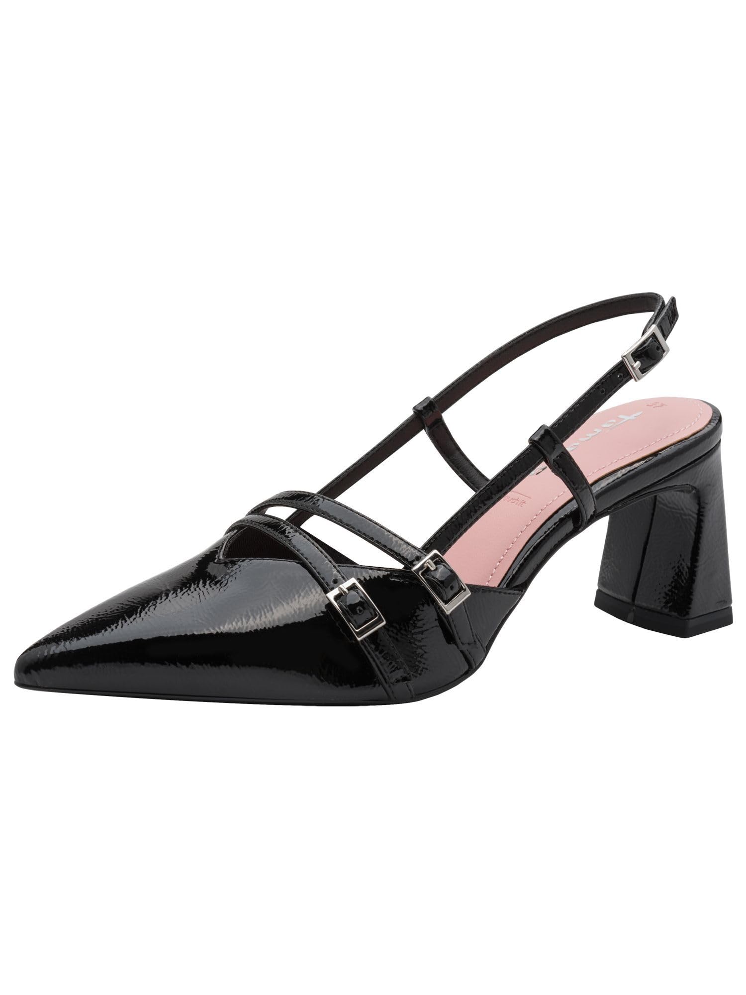 Tamaris Escarpin à bride arrière pour femme avec talon bloc noir 37 EU