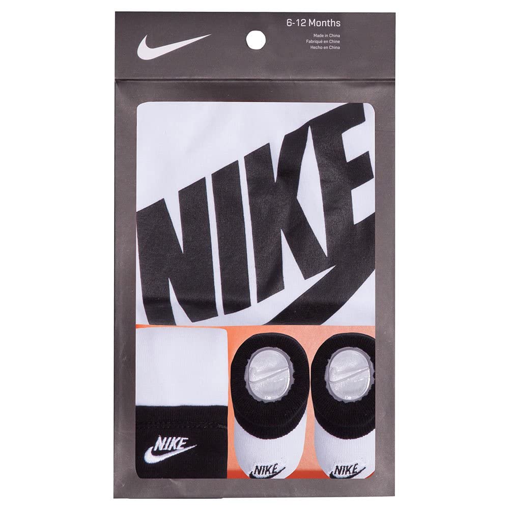 NIKE Unisex Baby Hat, Bodysuit and Bootie Three Piece Set Socks (pack of 1)