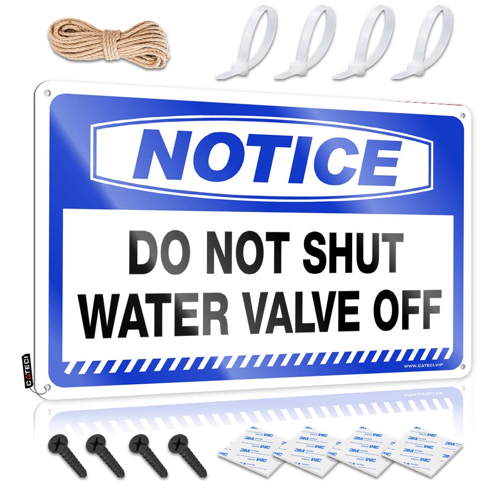 IBWNBBUSN Funny Wall Decor Signs Notice Do Not Shut Water Valve Off Tin Sign Old Signs Metal Vintage Cheers Tin Sign(30X40CM)
