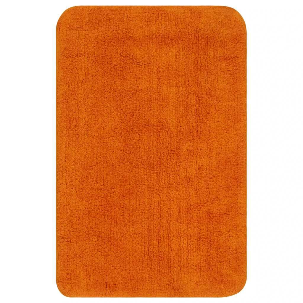 Set Tappeti Bagno 3 Pezzi Tessuto Arancio