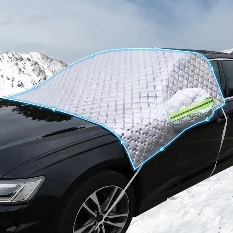 Couverture Pare-Brise Voiture Couverture Neige Universelle Pare-Brise Voiture Pare-Soleil D'extérieur Étanche Anti-Gel Accessoires Protection Automobile l'hiver Bache Pare-Brise