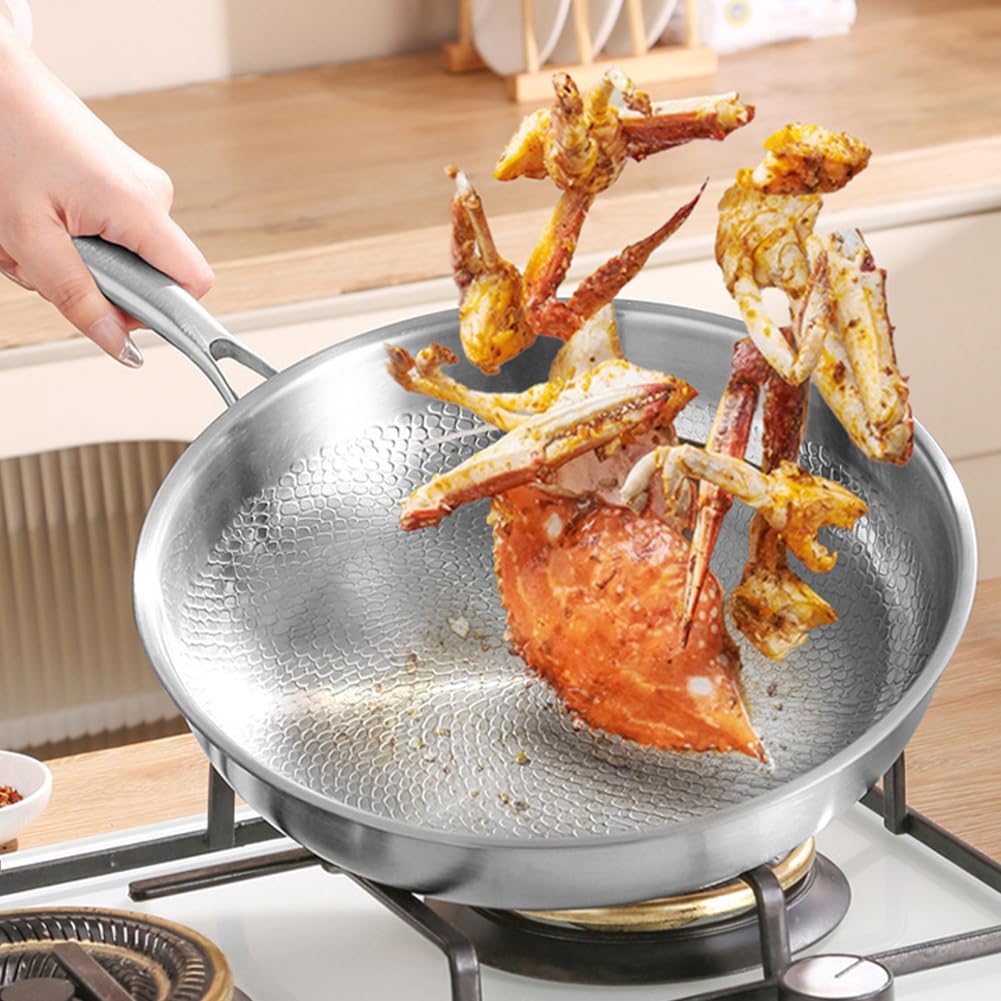 Kovali Titanium Frying Pan, titan pfanne unbeschichtet, 26/28/30 cm kovali pfanne titan, Ultra-Durable Scratch-Resistant, Non-Stick Wok Frying Pan for Kitchen and Camping