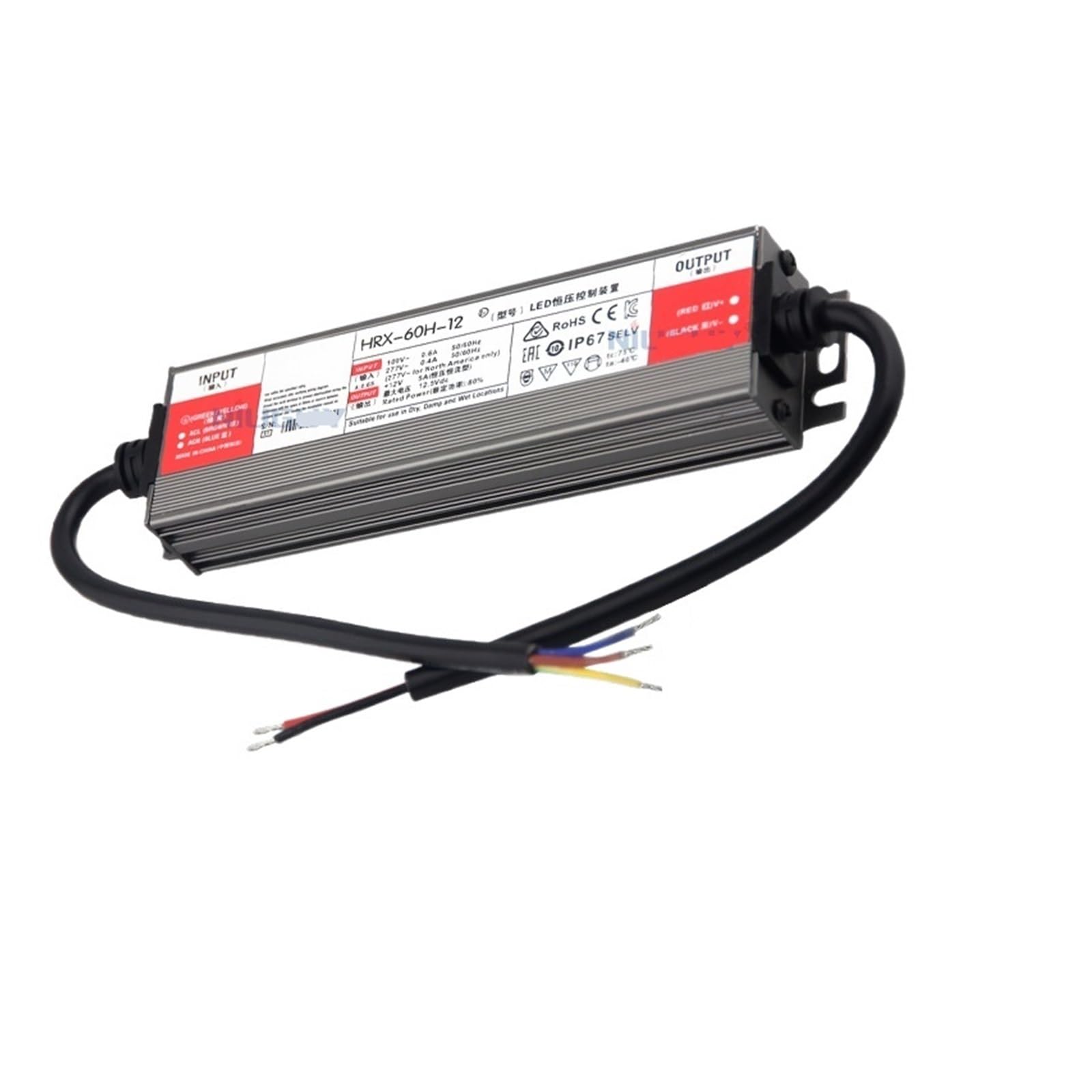 Transformateur d'éclairage étanche, pilote LED, AC 220V à DC 12V 24V, adaptateur d'alimentation 36W 100W 200W 300W 400W, alimentation à découpage(60W,12V)