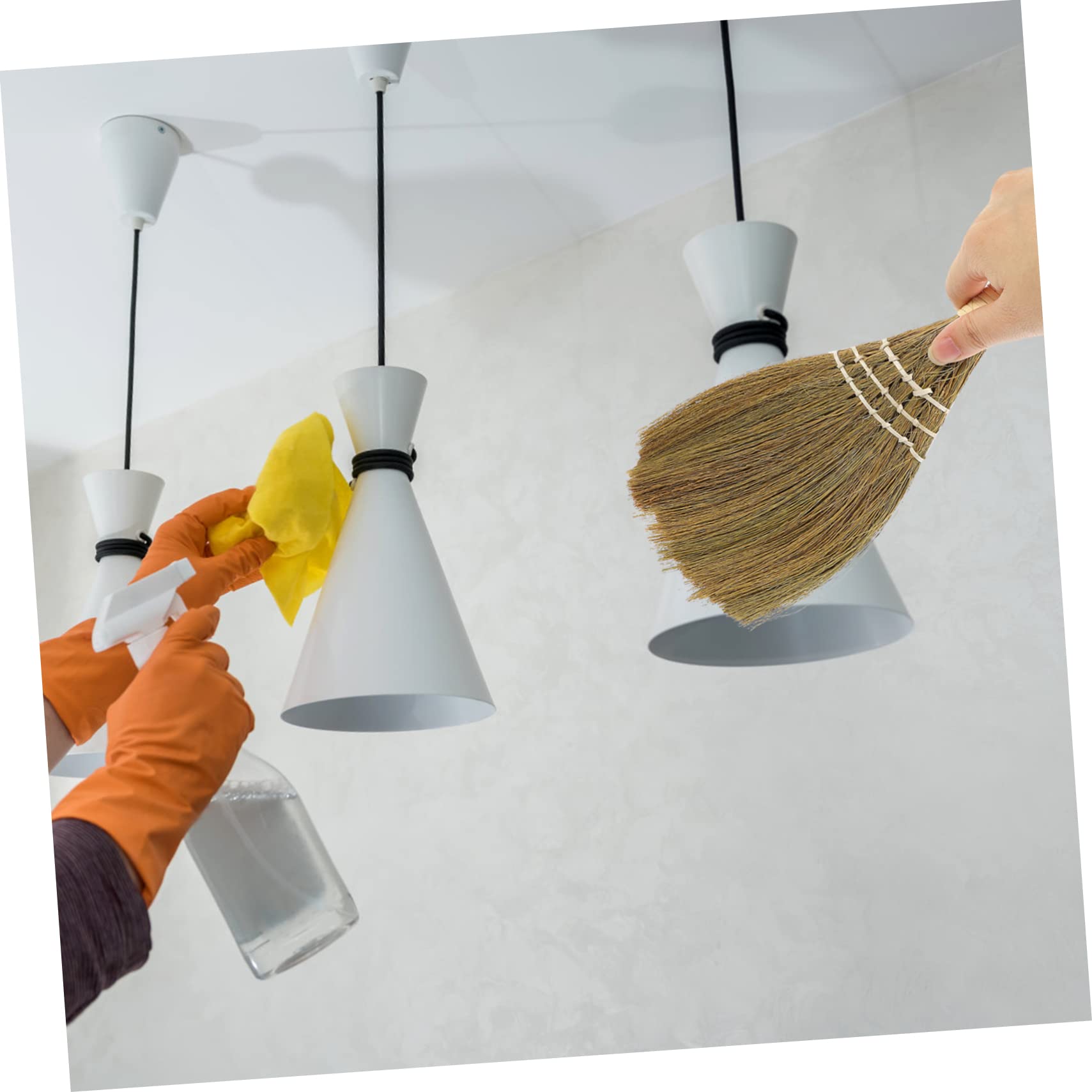 NULYLU 2sets Playpen Small Handle Broom Manual Broom Straw Dust Desktop Cleaning 2pcs*2