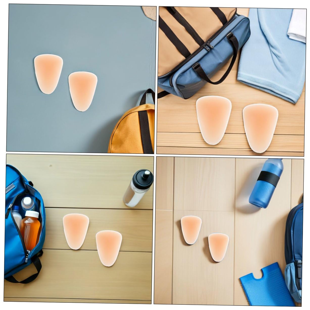 Alipis Ginocchiere in Silicone Adesive per Protezione Ginocchio, Alta Elasticità e Protezione da Cadute, 4 Pezzi Beige, per Pattinaggio e Sci